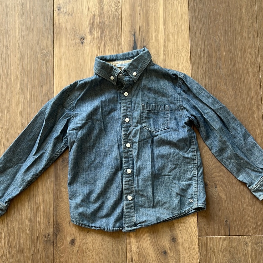 Janie and jack boys denim button up - size 5